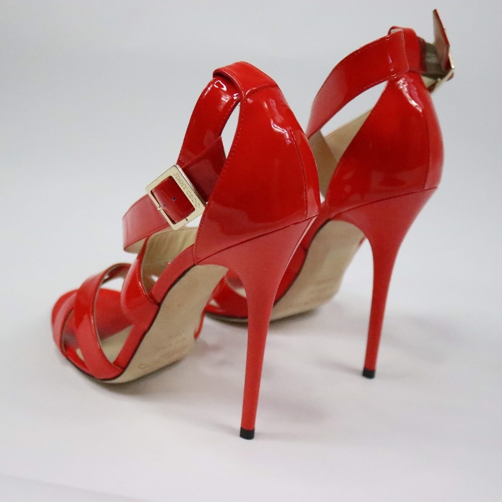 Jimmy Choo Lottie Patent Leather Sandals Women’s Size 39.5 - Picture 5 of 7